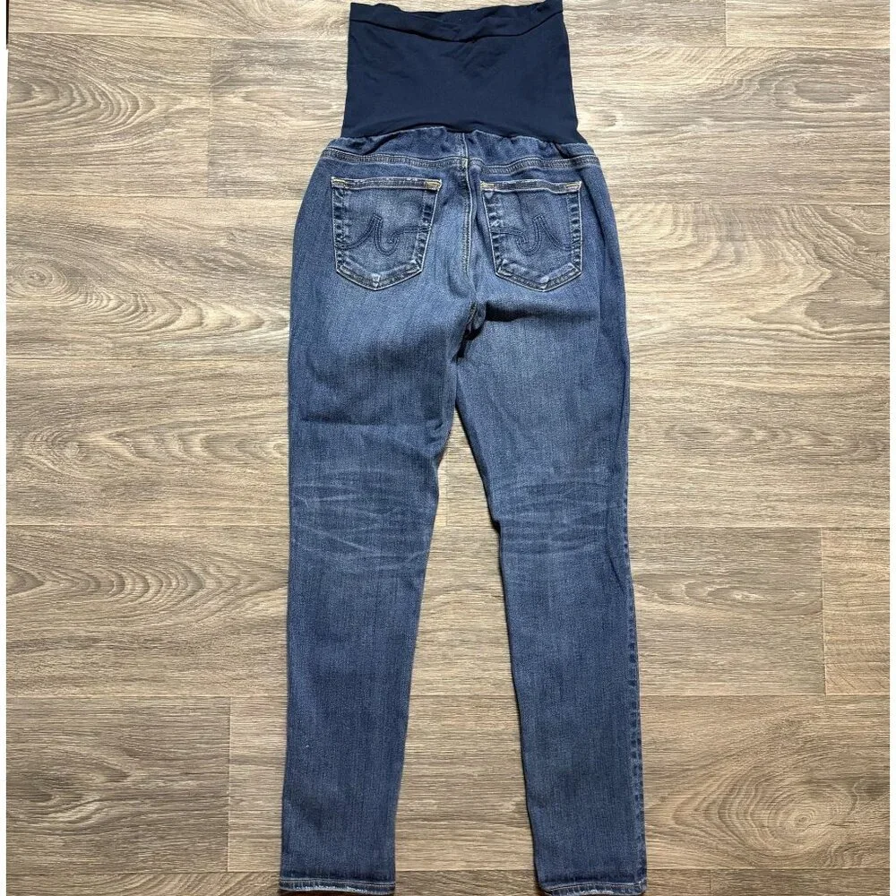 AG Adriano Goldschmied Maternity Skinny Jeans 29 Dark Wash Distressed Full Panel - Picture 10 of 10